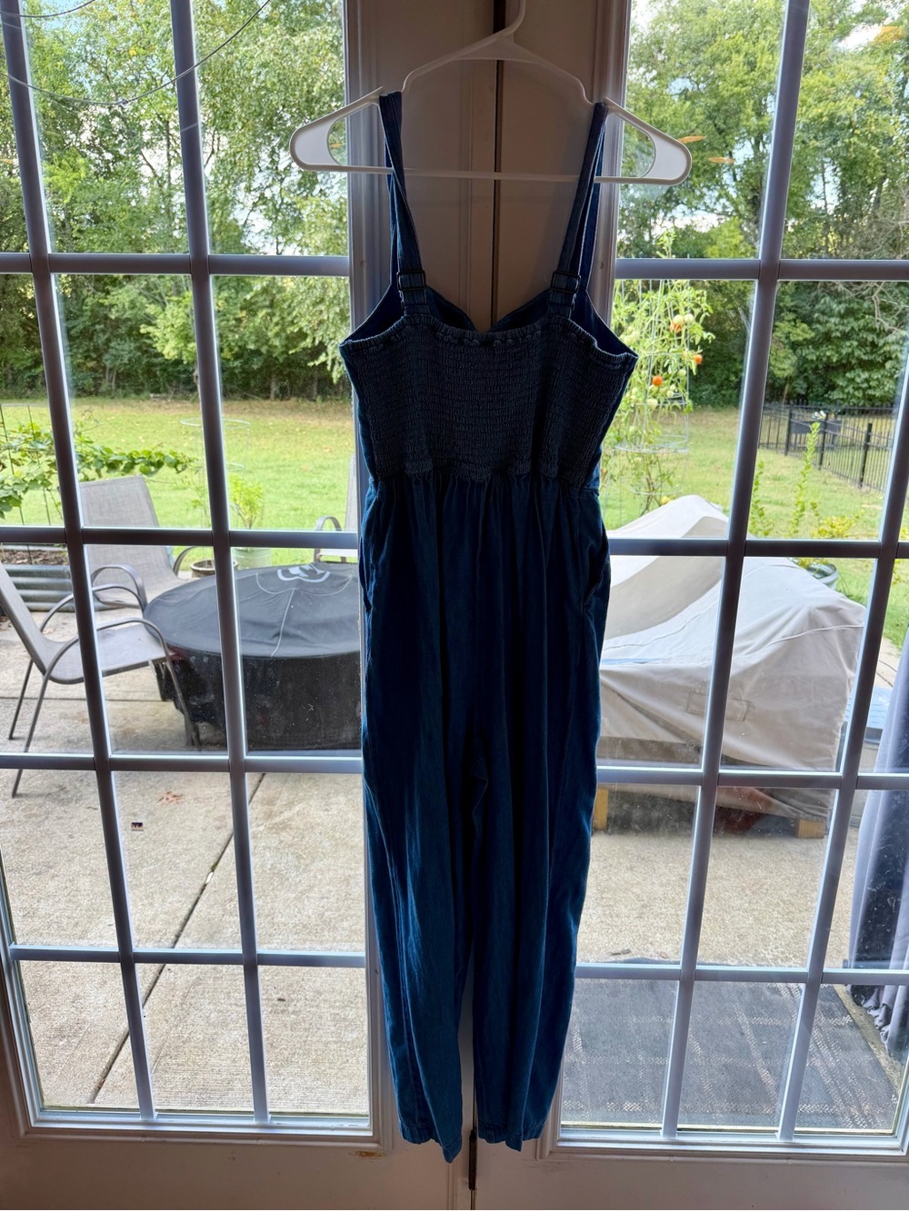 Old Navy Dark Blue Smocked Strappy Jumpsuit